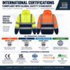Reflective Worker Workwear Airport Logistics Harbor Warehouse Construction Miner High Visibility Work Hoodie