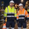 reflective hoodie (2) Fluorescent Hi Vis Reflective Safety Hoodie Worker Uniform Mining Construction High Visibility Work Workwear