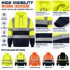 Durable Hi Vis Reflective Work Hoodie Oil Construction Mining Industrial High Visibility Safety Workwear