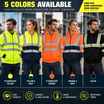 Hi Vis Reflective Work Workwear Warm Protective Welding Chemical Cleaning Miner High Visibility Hoodie