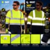 EN20471 High Visibility Workwear Building Cleaner Security Construction Reflective Safety Work Shirts