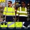 reflective shirt (3) Custom Logo Quick Dry Work Uniform Electrician Repair Cleaner Boiler High Visibility Worker Workwear Shirts