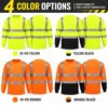 EN20471 High Visibility Workwear Building Cleaner Security Construction Reflective Safety Work Shirts