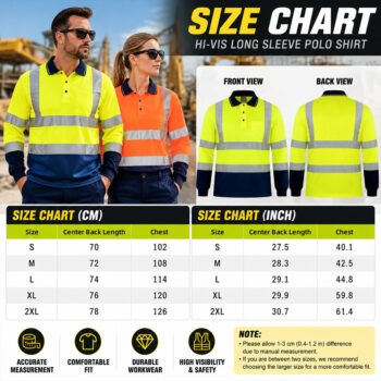 reflective shirt (8) EN20471 Hi Viz Work Polo T-Shirt Fluorescent Polyester Oilfield Worker High Visibility Reflective Workwear