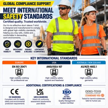 reflective shirts High Visibility Reflective Workwear Factory Mining Mechanical Worker Construction Hi Vis Work T Shirt
